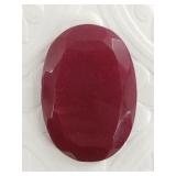 Enormous faceted ruby, 2 1/4" long 1 1/2" wide