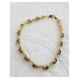 10kt Gold, sapphire and diamond tennis bracelet, t