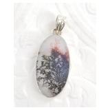 Sterling silver  pendant with artisan glass center