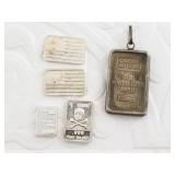 Fine silver bars totaling 9 grams