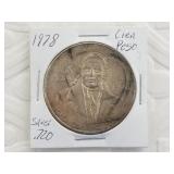 1978 OM Mexican 100 silver peso, 20 grams of .720