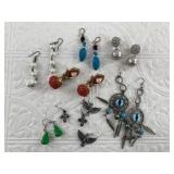 Several vintage earring pairs