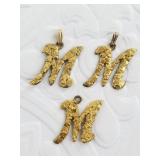 22kt Gold nugget pendant, nuggets appear to be on