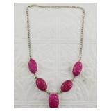 Sterling silver and pink artisan glass network