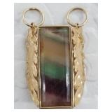 14kt Gold pendant with beautiful quartz specimen c