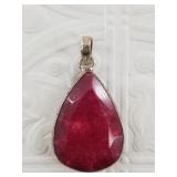 Sterling silver and ruby pendant