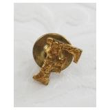 22kt Gold pin, weight of pin without backing is .7