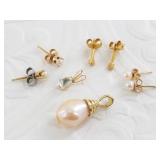14kt Gold, pearl and diamond jewelry