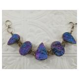 Sterling silver and Druzy glass bracelet