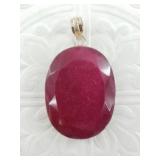 Sterling silver and ruby pendant