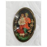 Hand painted Russian brooch
