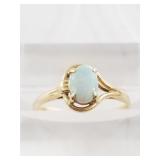 14kt Gold and opal ring, slightly malformed, size