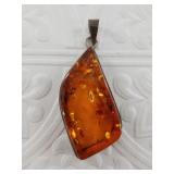 Sterling silver and amber pendant