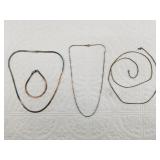 Several Sterling silver chains