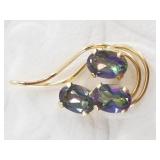 14kt Gold pendant with (Alexandrite? Tested at cor