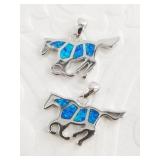 2 Sterling silver and mosaic pendants