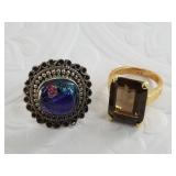 2 Sterling silver rings , size 7 on both