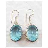 Sterling silver and aquamarine earrings