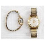 2 Gold fill antique wrist watches windup and in wo