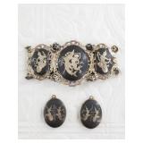 Sterling silver  Siamese bracelet and earrings pie