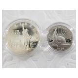 1986 S  Two piece coin set with silver dollar and
