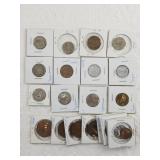 Variety of foreign coins: Irish and post WWII Japa