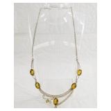 Sterling silver  and citrine necklace