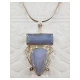 Sterling silver and agate necklace
