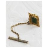 22kt Gold on 10kt gold base pin with Alaskan jade