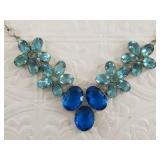 Sterling silver and aquamarine necklace