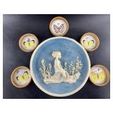 Series of decoupage, bamboo coasters and a 1980 Ha