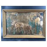 Framed artwork: 21" x 14", made from copper