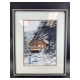 Framed artwork: 21" x 17" double matted