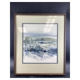 Framed artwork: 24.5" x 21" double matted