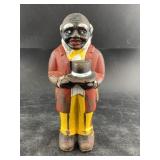 Reproduction Uncle Moses cast iron coin bank 8"