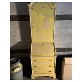 Vintage Oriental style secretary desk with upper c