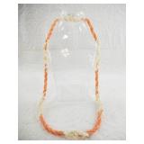 14kt Gold, coral and pearl necklace, vintage but i
