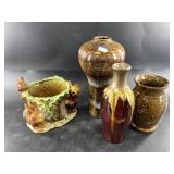 Four pieces of hand made pottery