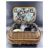 Enormous wicker picnic basket  21" wide x 18" deep