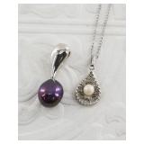 Sterling silver necklace with two sterling silver