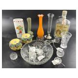 Adorable crystal set with salt cellars and a tiny