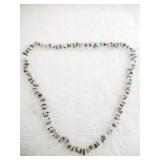 Natural stone necklace with jade, amethyst, and ro