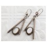 Sterling silver mother of pearl vintage earrings w