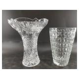 Godinger lead crystal peony vase, and a Fostoria v