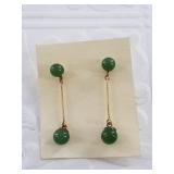 14kt Gold and jade earrings