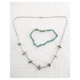 Turquoise and sterling silver necklace and bracele