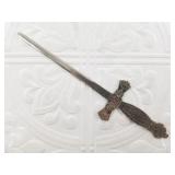 Miniature sword letter opener, inscribed Knights T