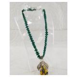 Sterling silver pendant with artisan resin beads