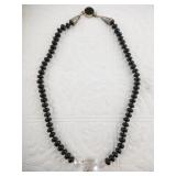 Sterling silver and a very black onyx necklace