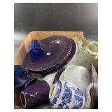 Enormous lot of dishware: cobalt glass and china
